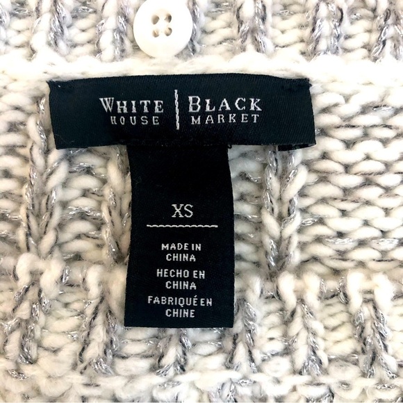 WHBM gray with metallic thread detail knit cape poncho Size XS - Picture 4 of 9